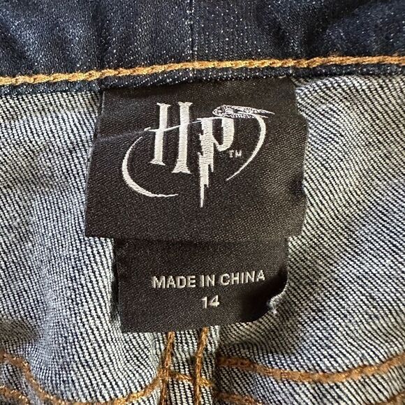 Harry Potter Denim Jean Shorts with Patches Dark Wash Plus Size 14 - Picture 10 of 12